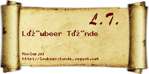 Löwbeer Tünde névjegykártya